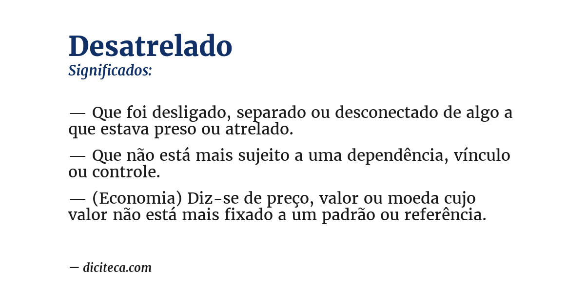 Significado de desatrelado