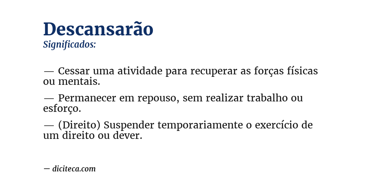 Significado de descansarão