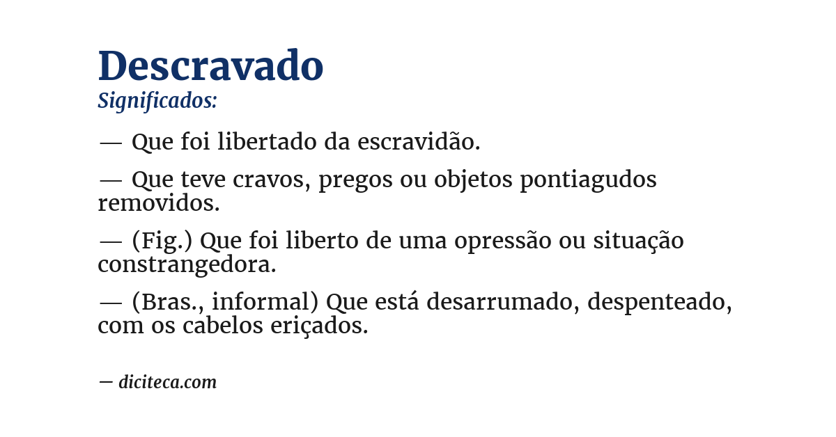 Significado de descravado