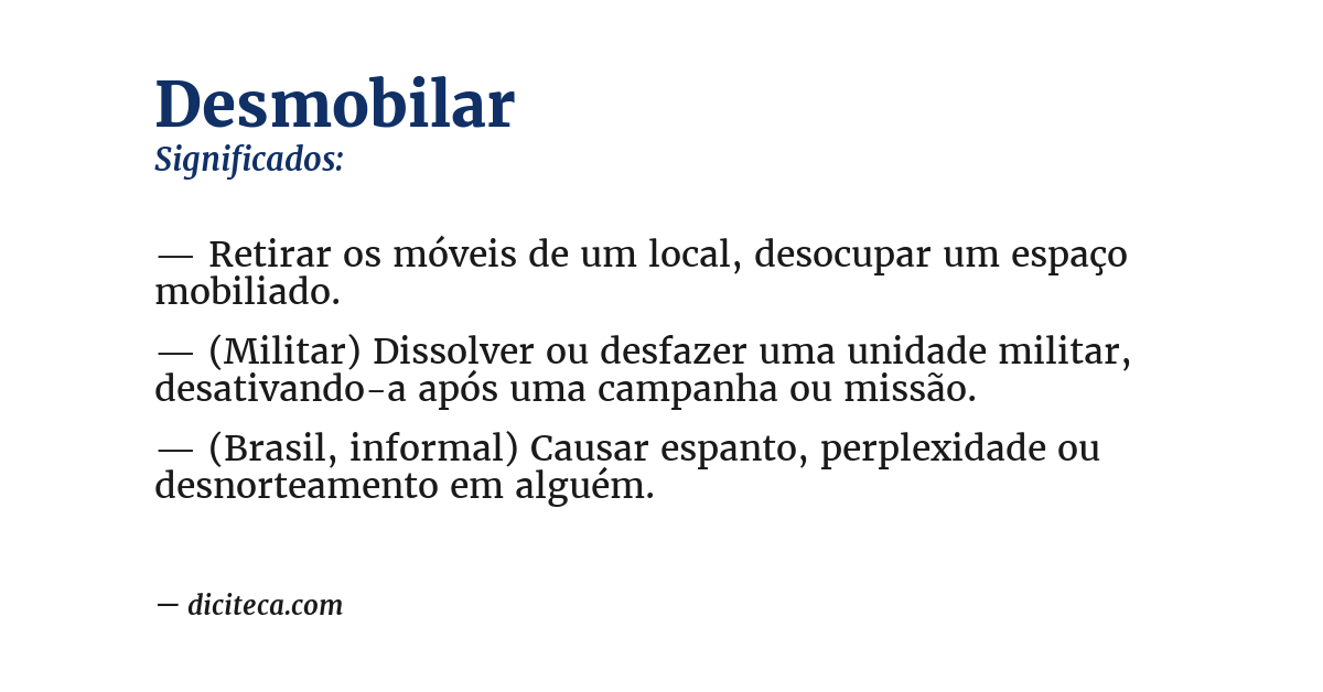 Significado de desmobilar