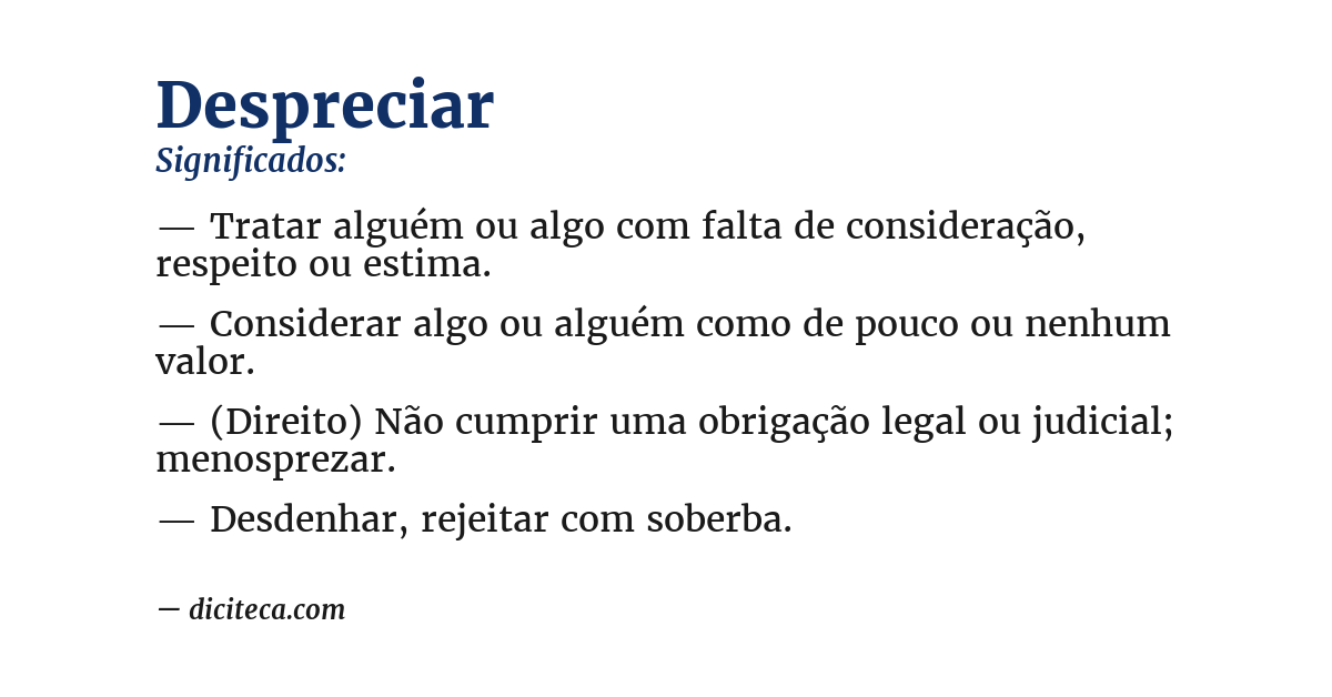 Significado de despreciar
