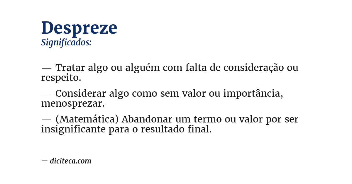 Significado de despreze