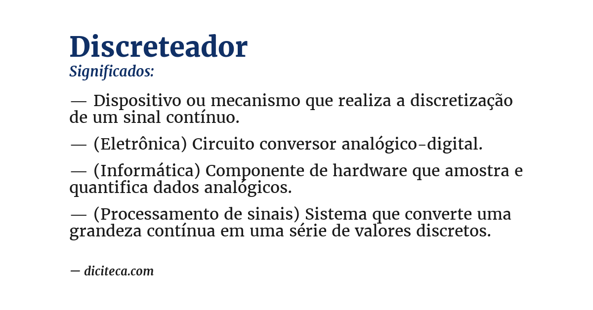 Significado de discreteador