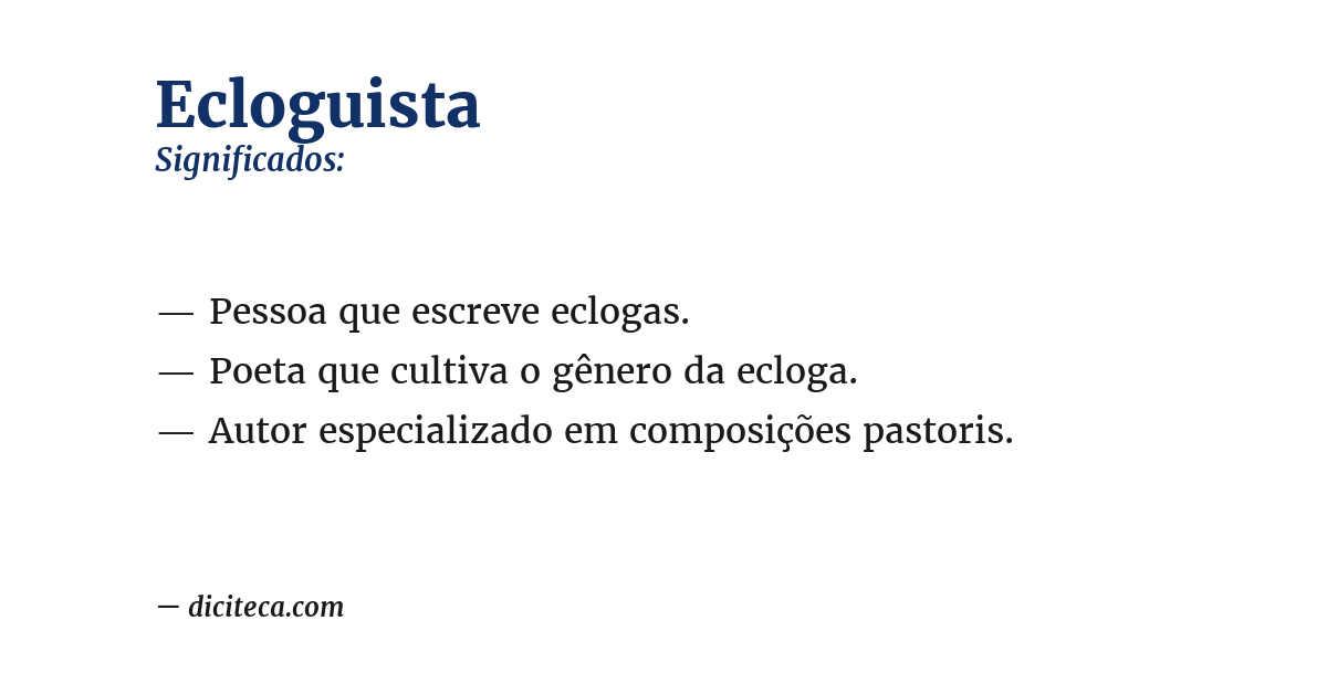 Significado de ecloguista