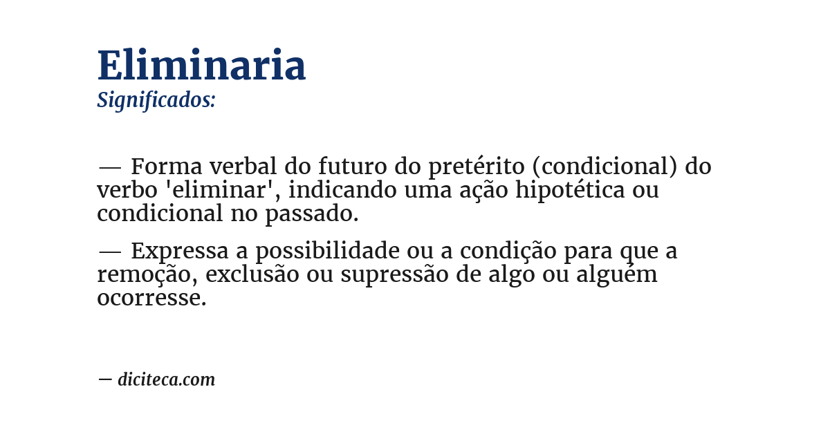 Significado de eliminaria