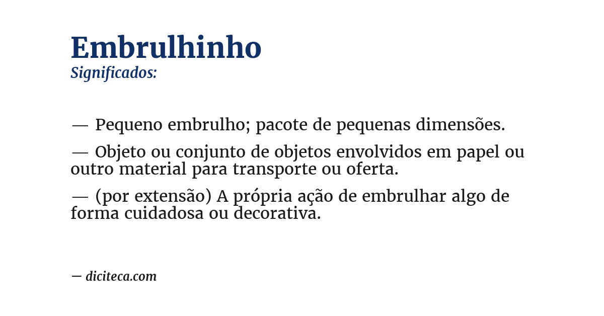Significado de embrulhinho