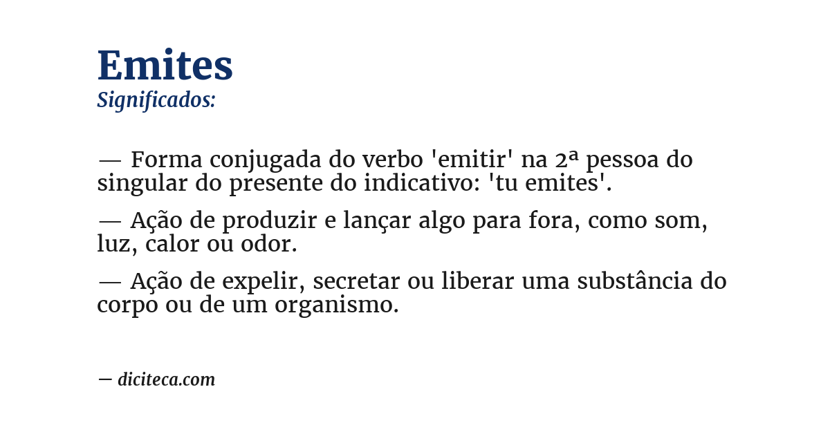 Significado de emites