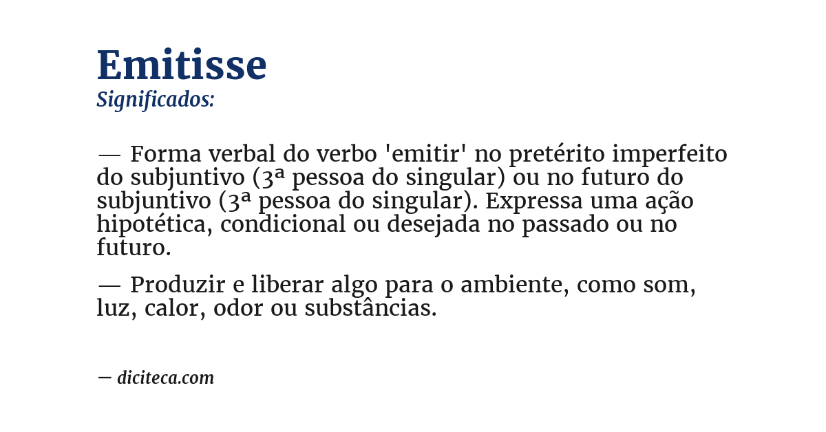 Significado de emitisse