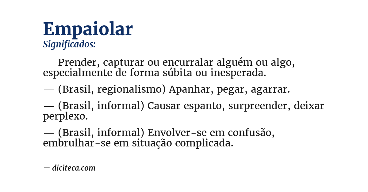 Significado de empaiolar