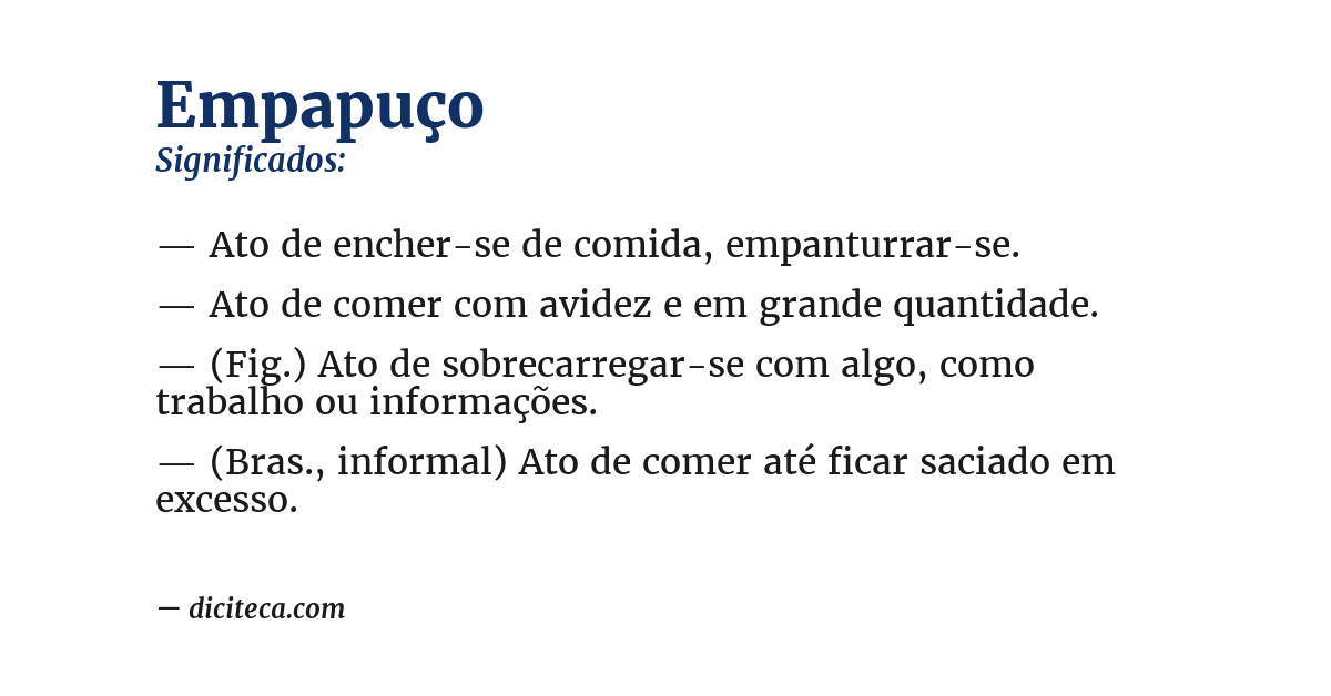 Significado de empapuço