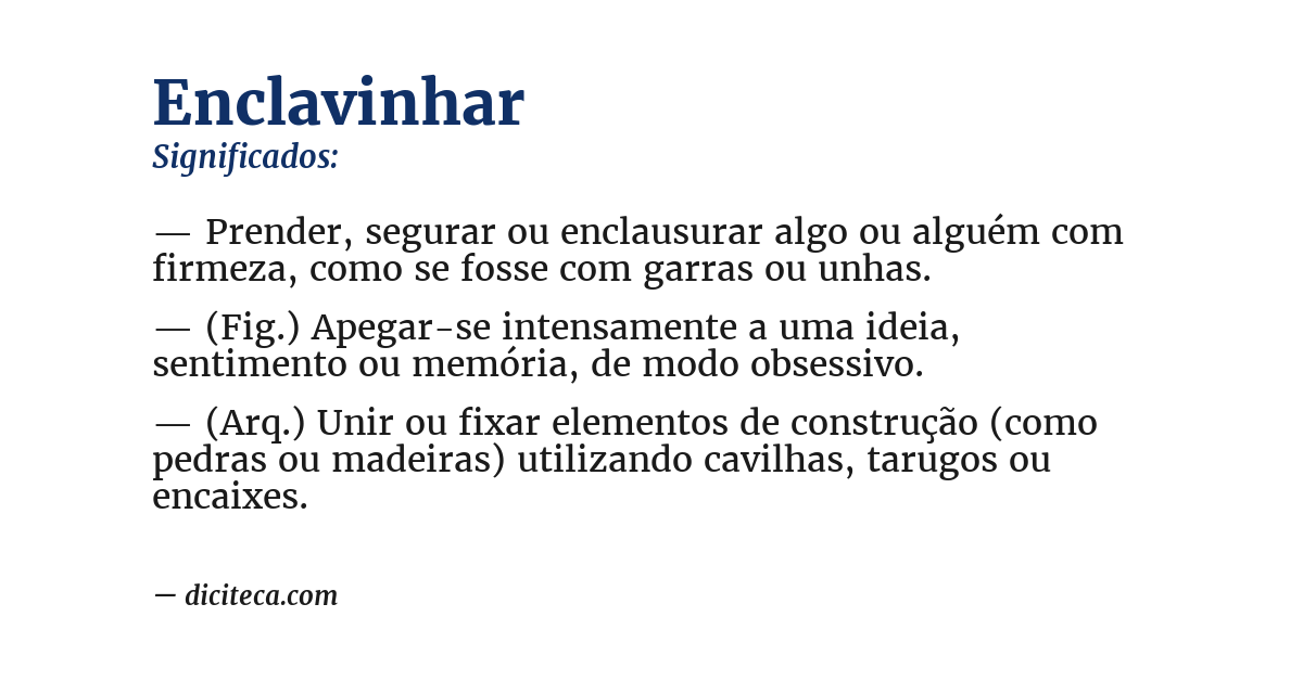 Significado de enclavinhar