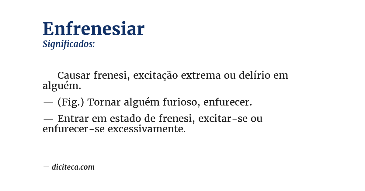 Significado de enfrenesiar