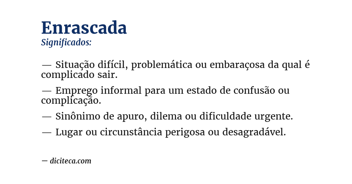 Significado de enrascada
