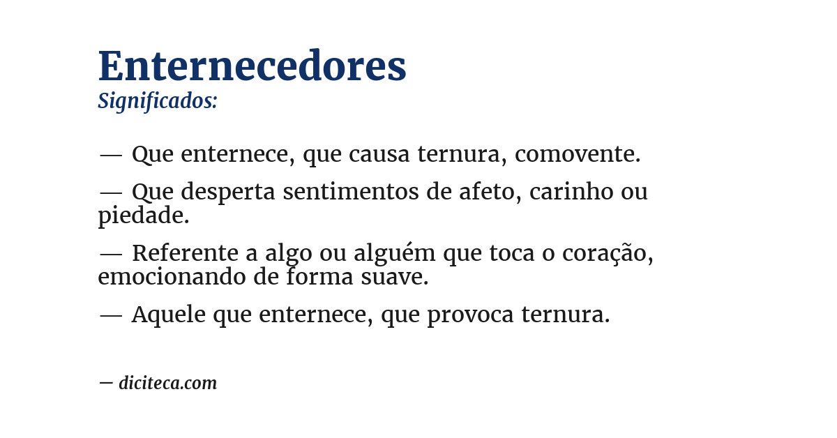 Significado de enternecedores
