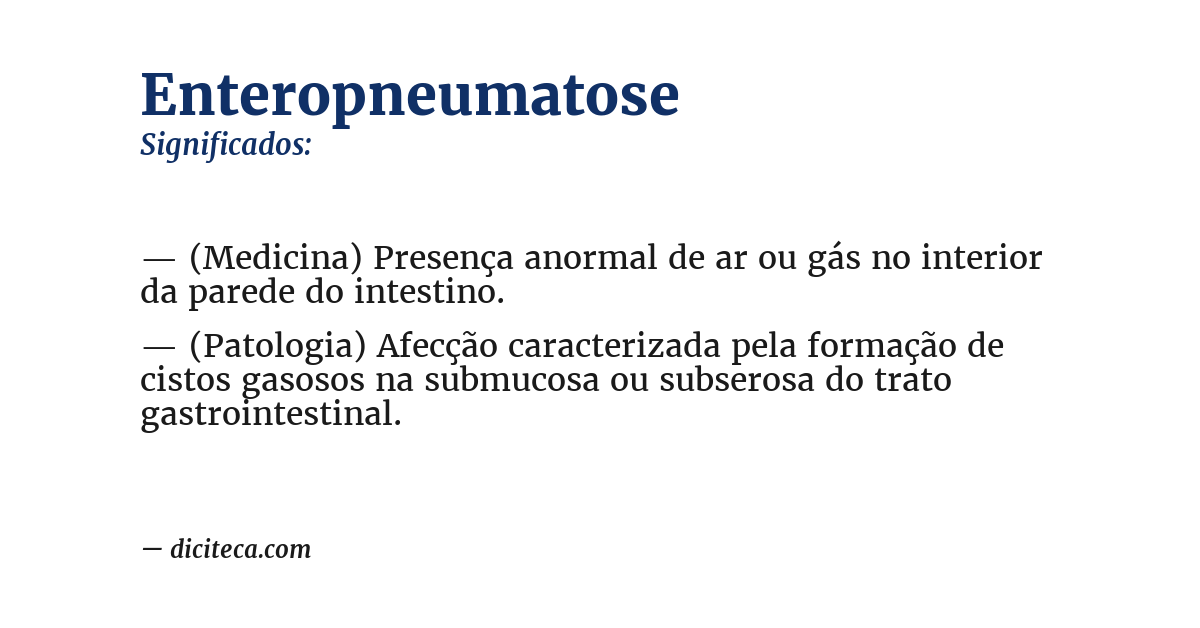 Significado de enteropneumatose
