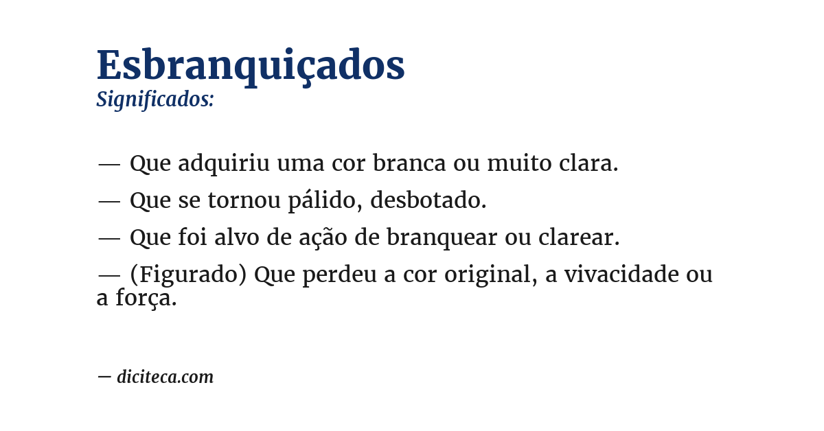 Significado de esbranquiçados