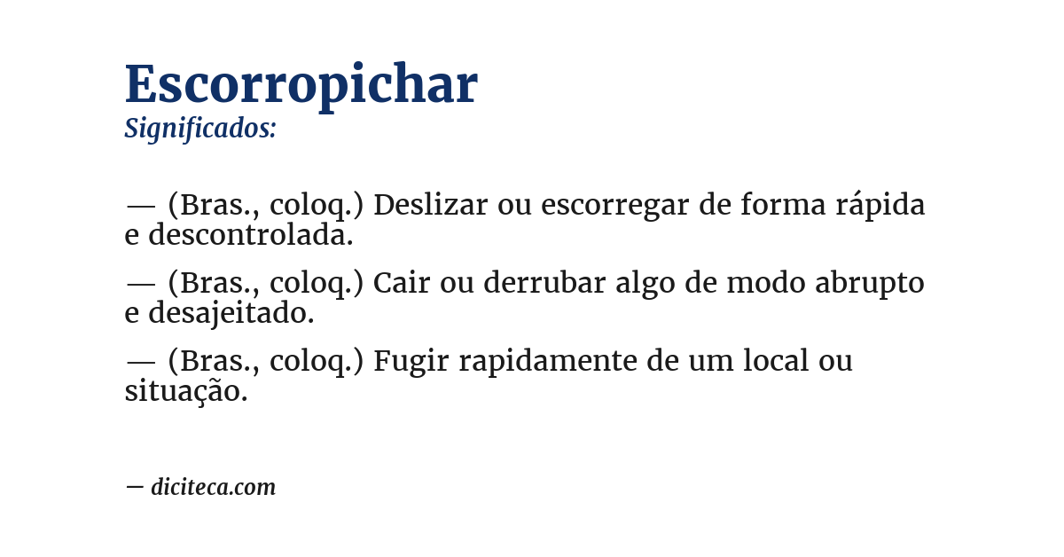 Significado de escorropichar