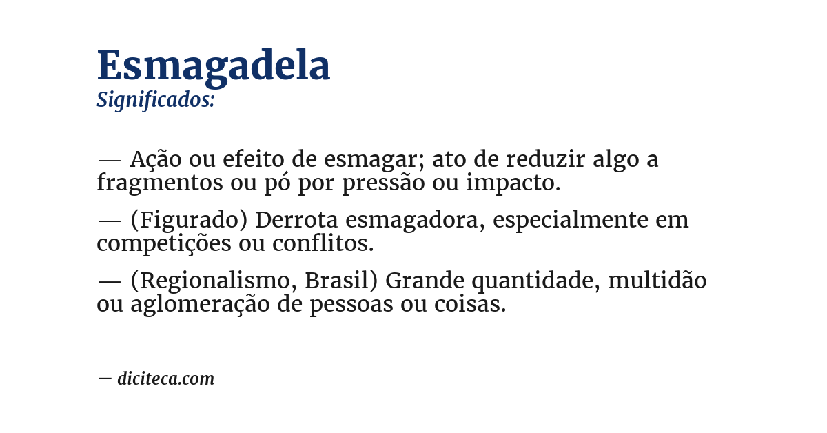 Significado de esmagadela