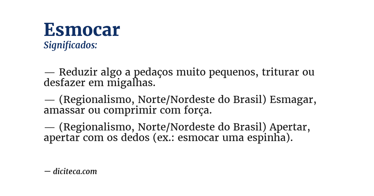 Significado de esmocar