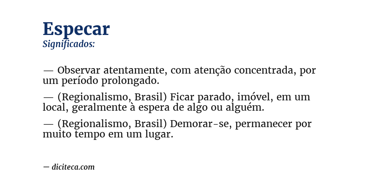 Significado de especar