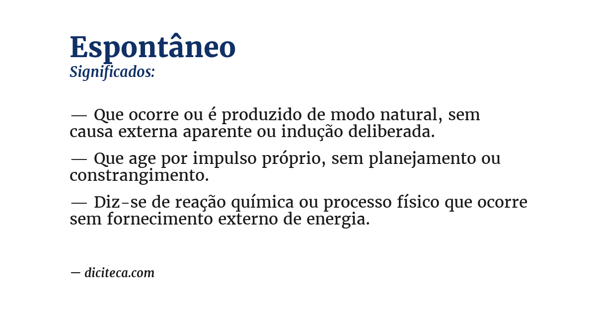 Significado de espontâneo