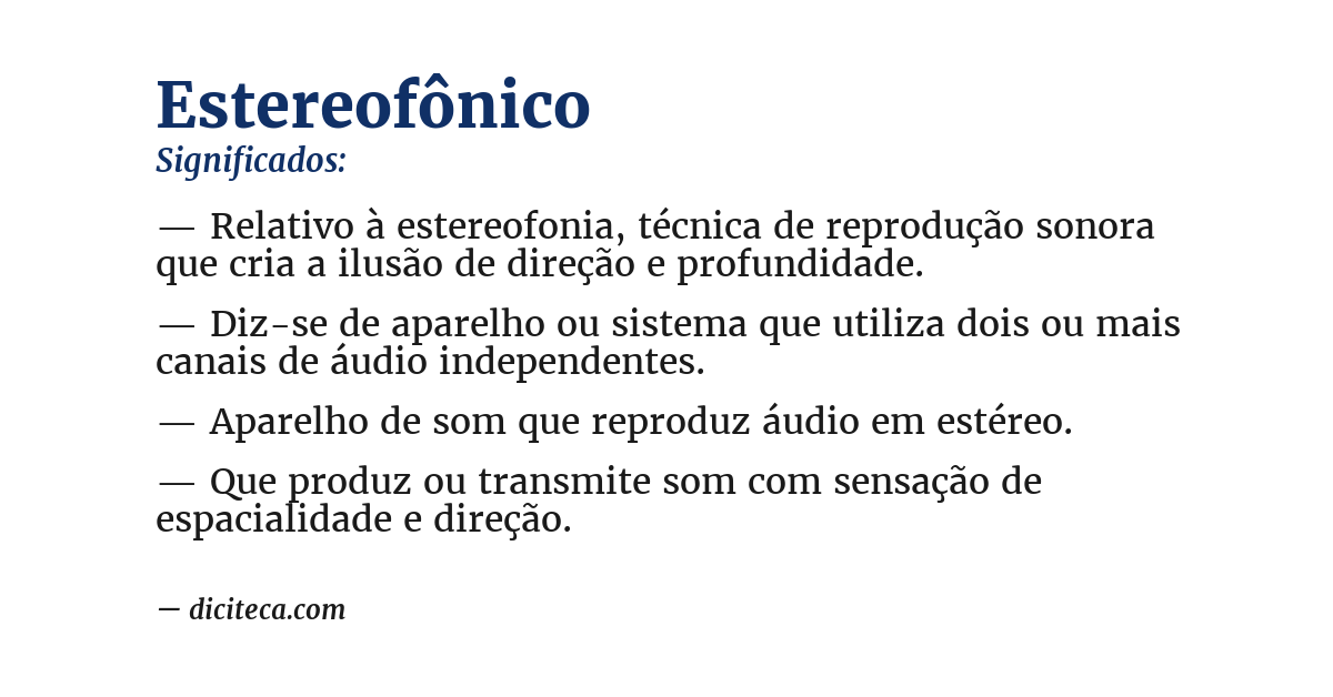 Significado de estereofônico