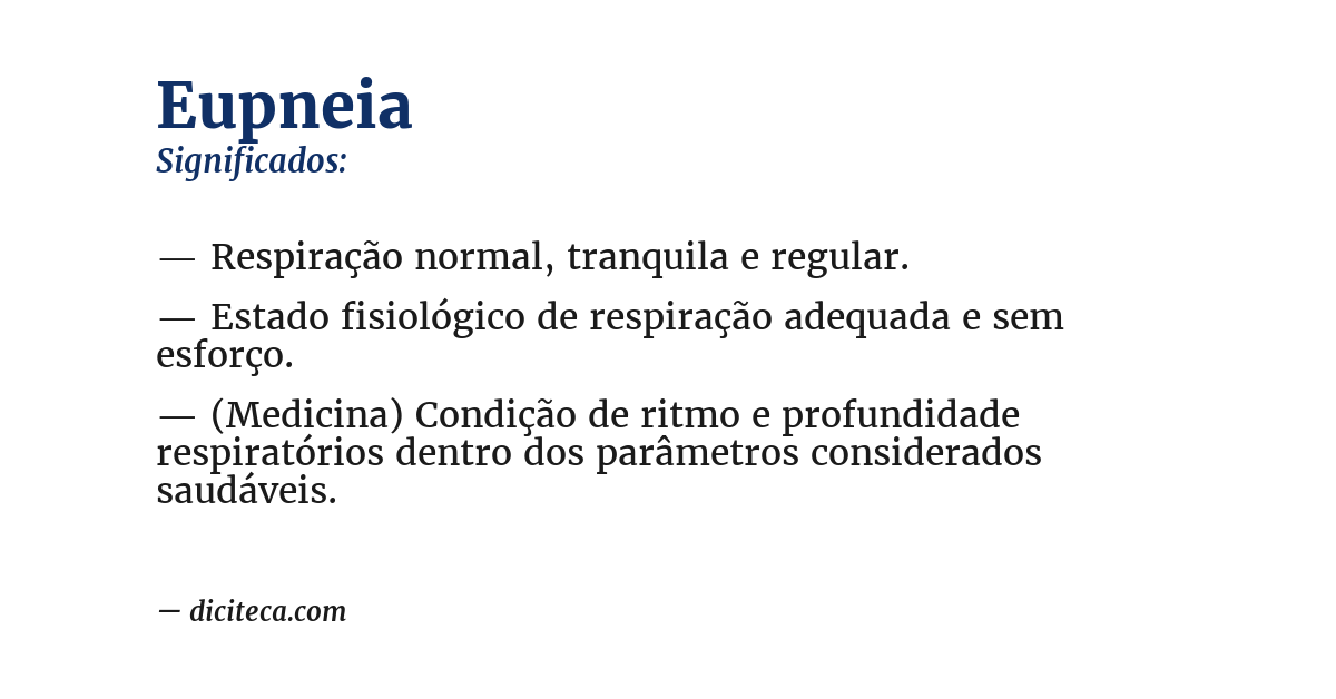 Significado de eupneia