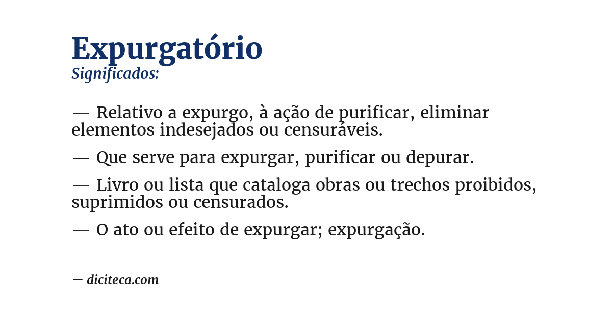 Significado de expurgatório
