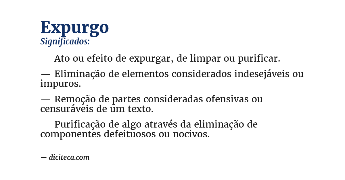 Significado de expurgo