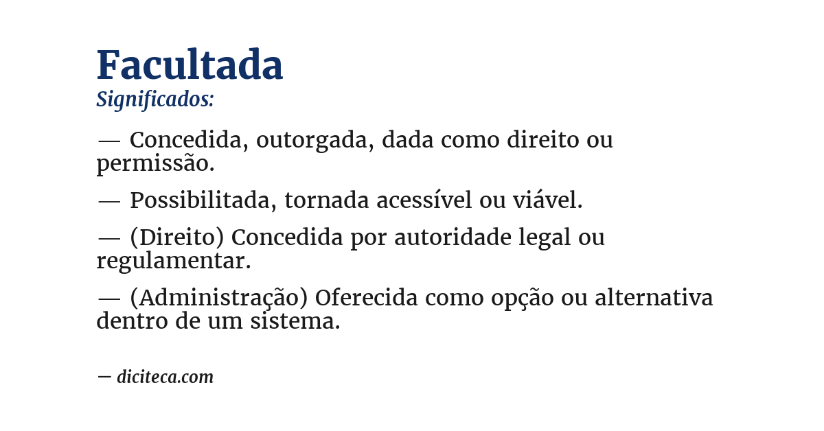 Significado de facultada