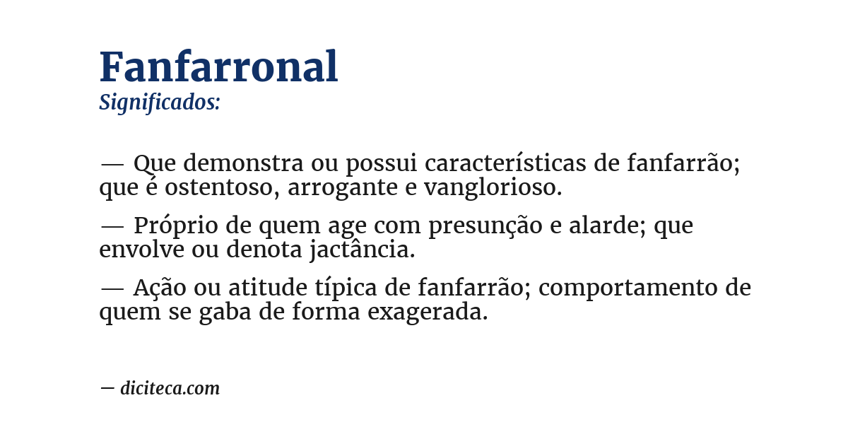 Significado de fanfarronal