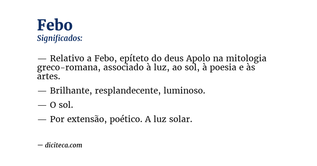 Significado de febo