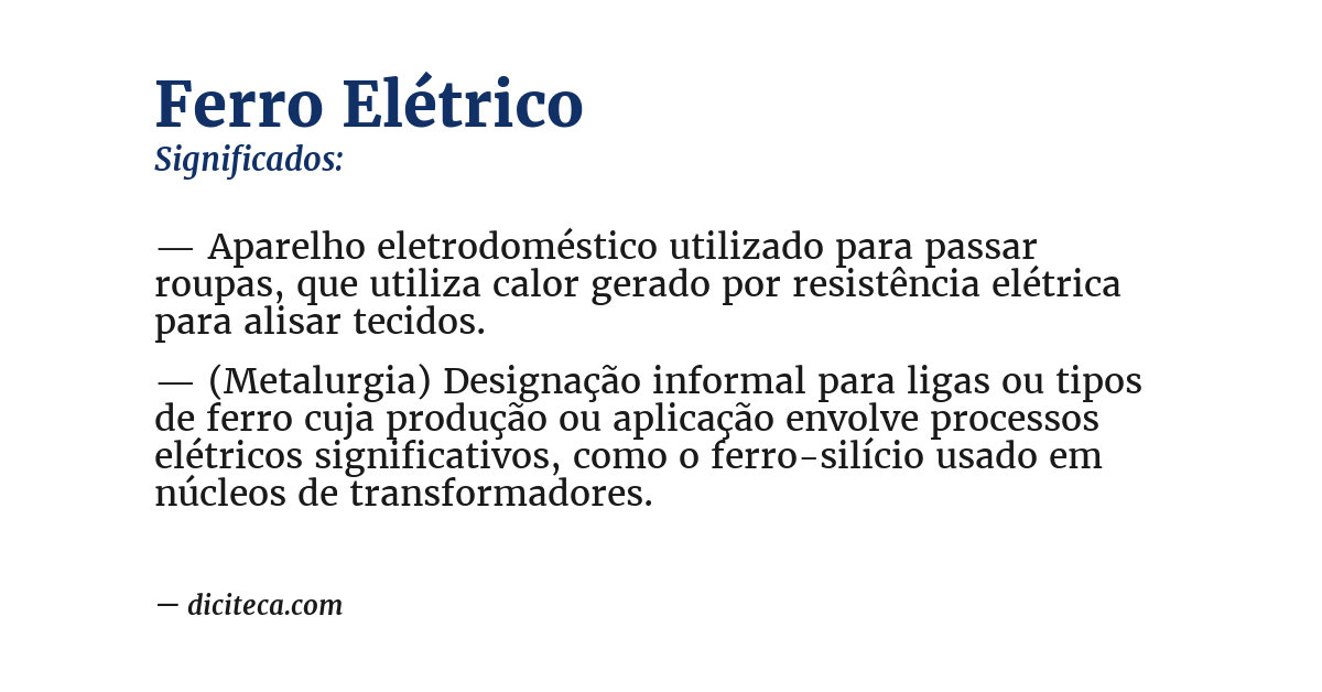 Significado de ferro elétrico