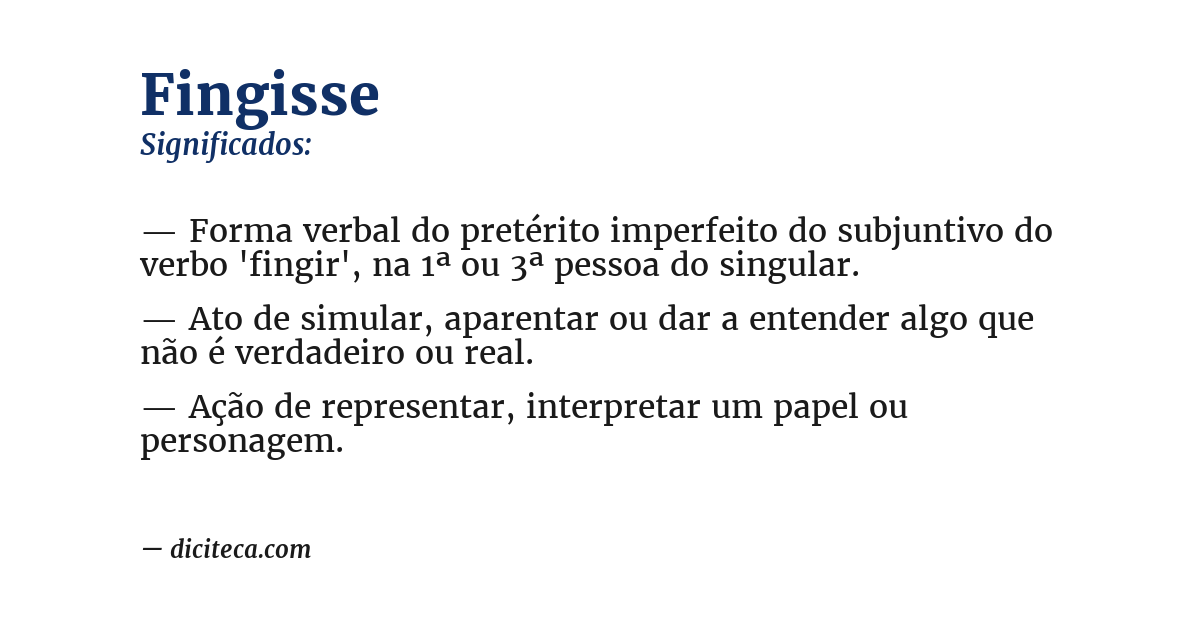 Significado de fingisse