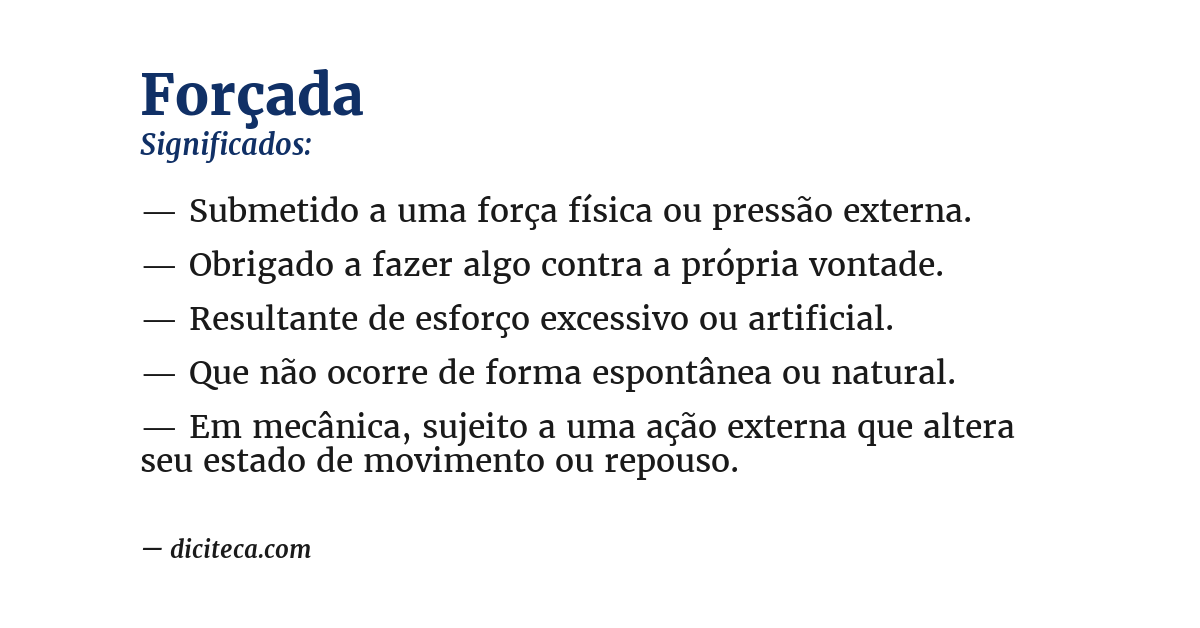 Significado de forçada