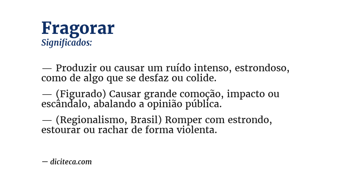 Significado de fragorar