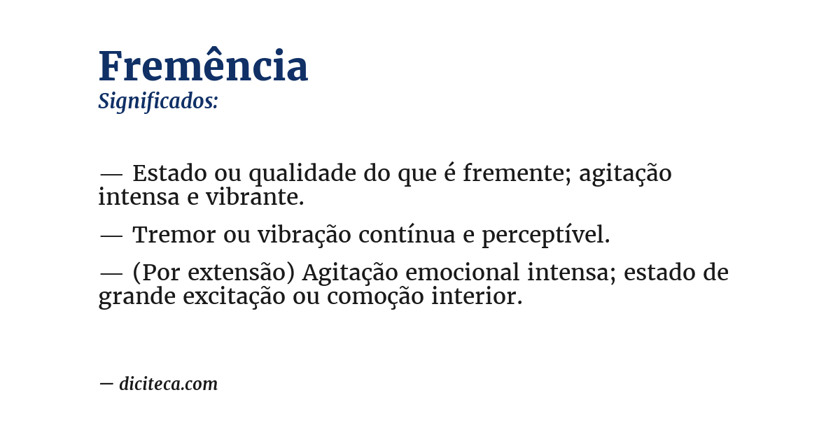 Significado de fremência
