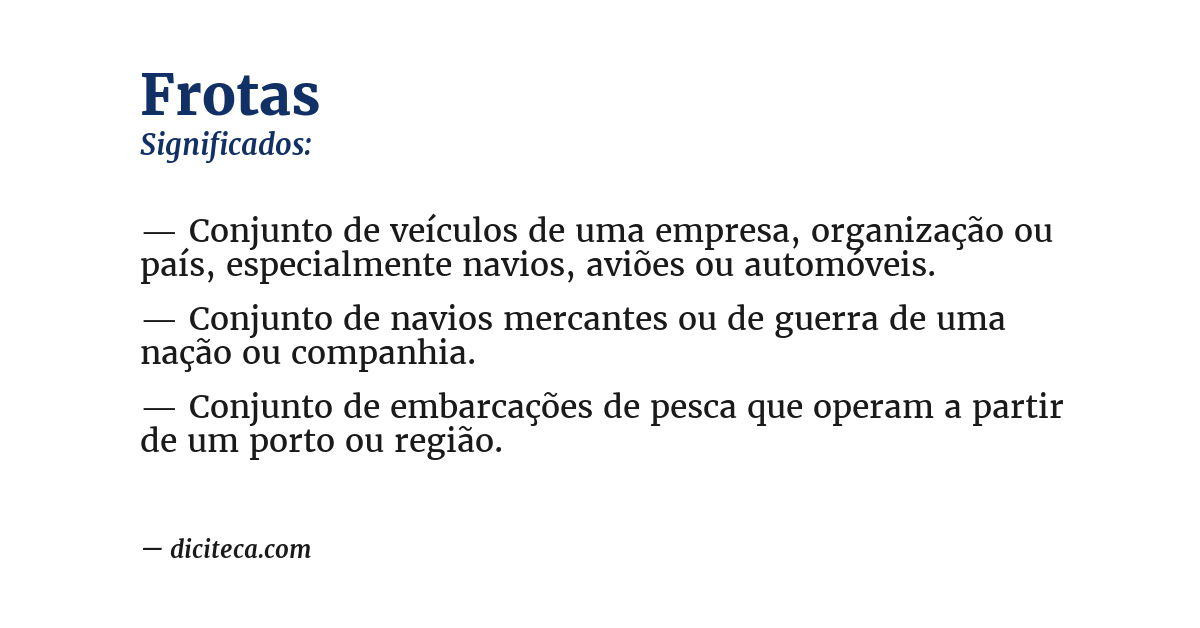 Significado de frotas