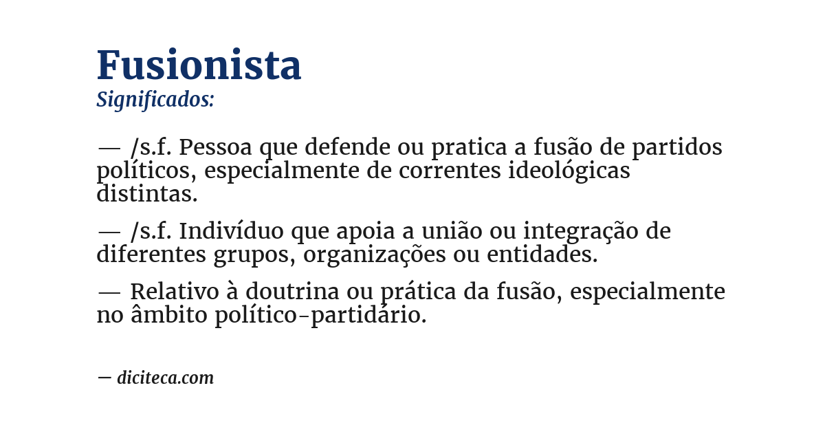 Significado de fusionista