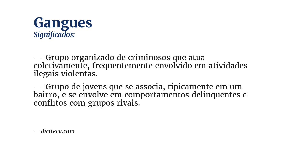Significado de gangues