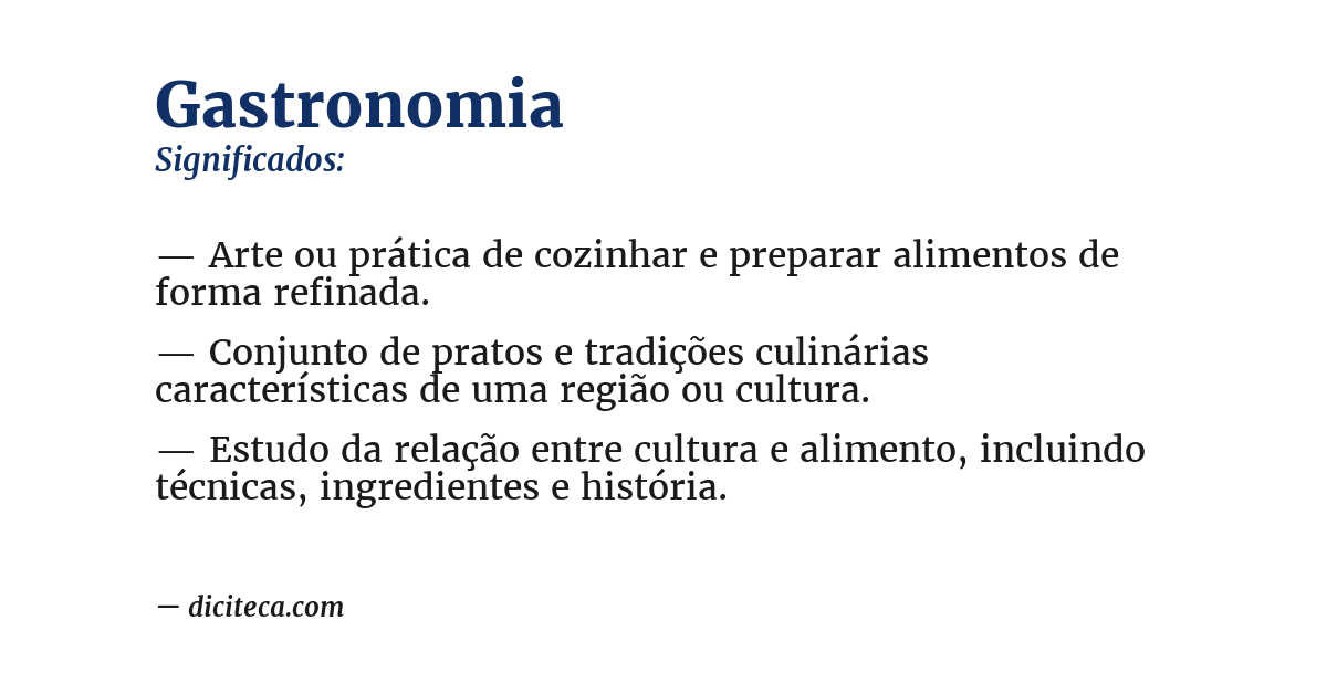 Significado de gastronomia
