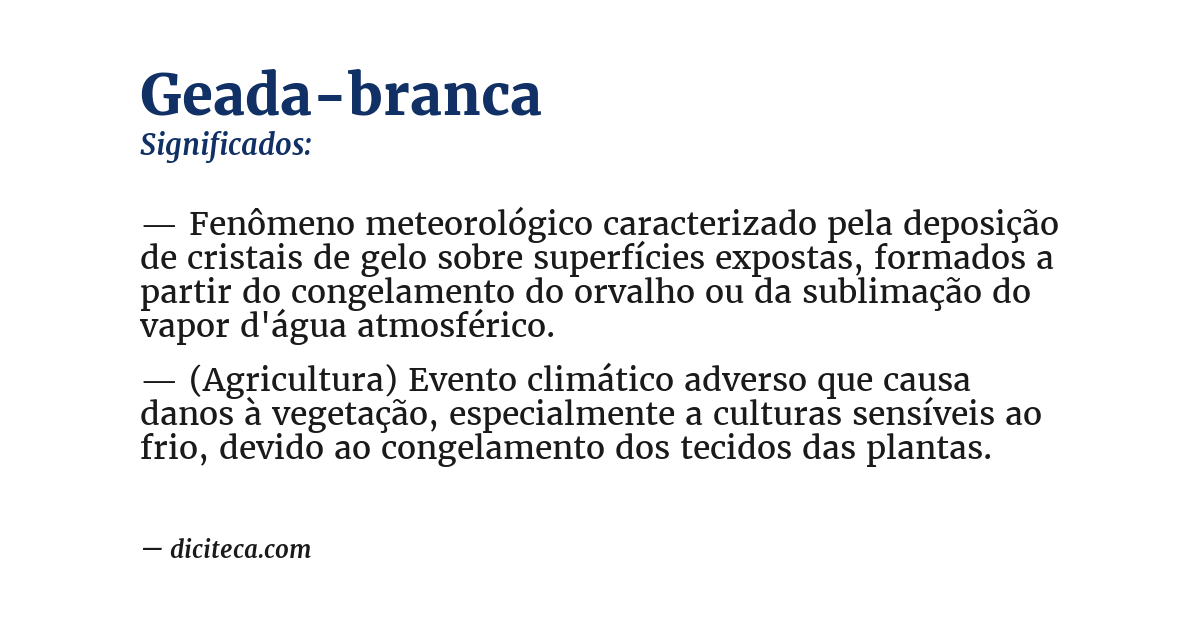Significado de geada-branca