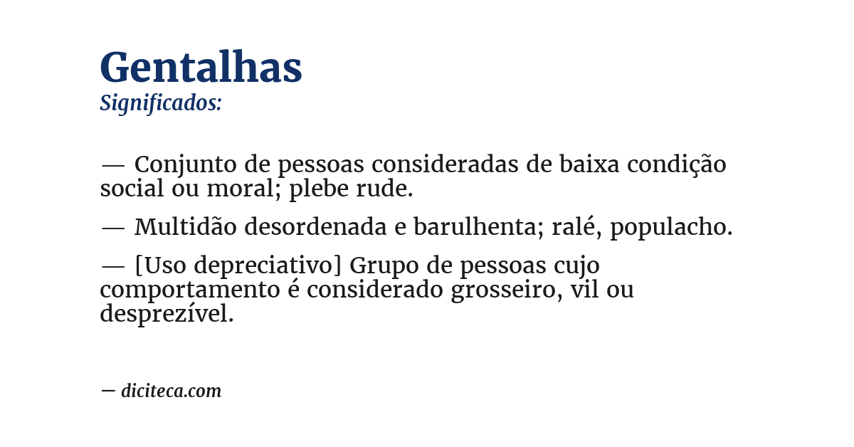 Significado de gentalhas