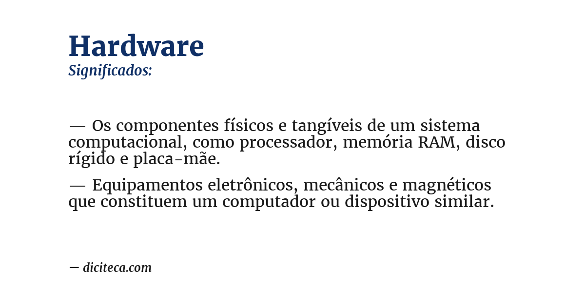 Significado de hardware