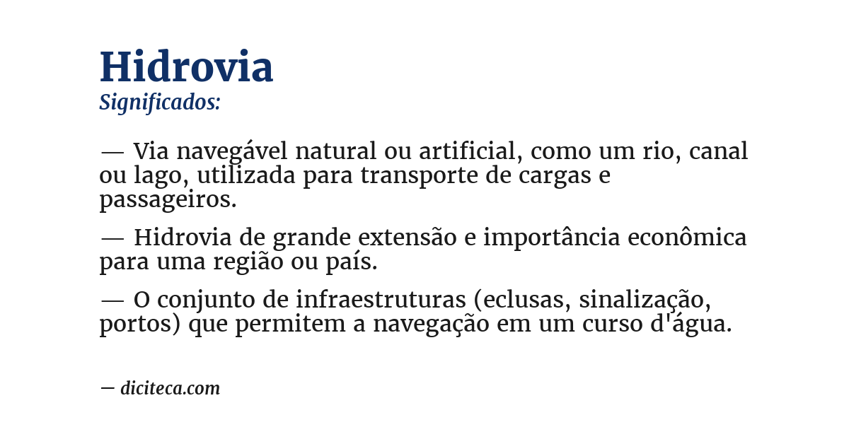 Significado de hidrovia