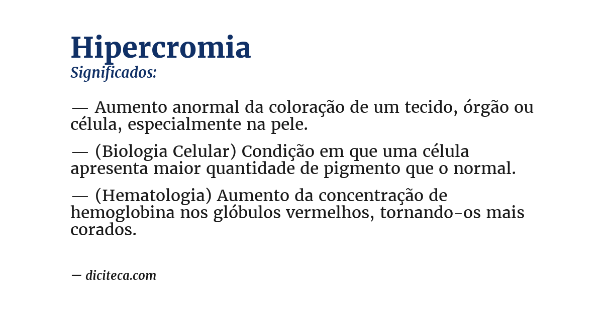 Significado de hipercromia