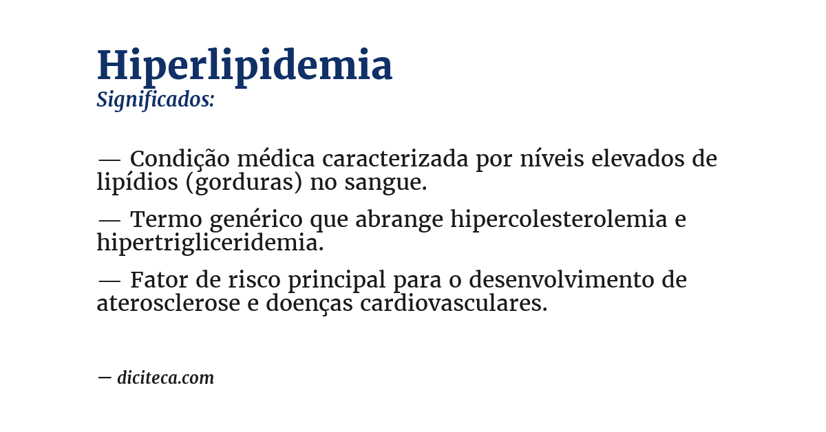 Significado de hiperlipidemia