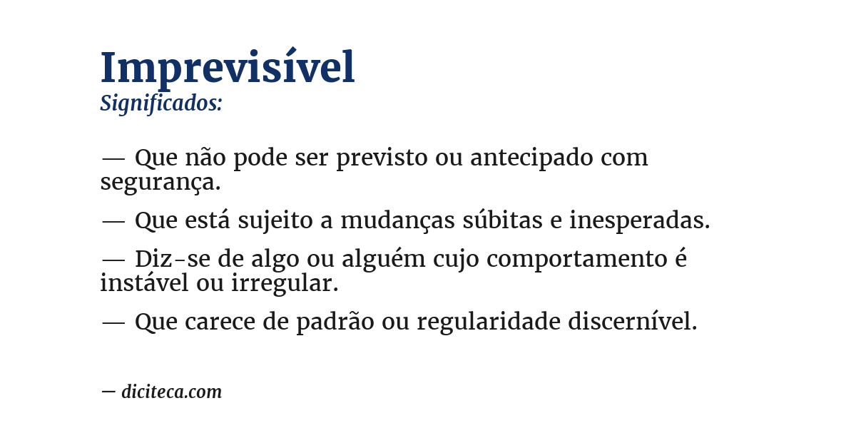 Significado de imprevisível