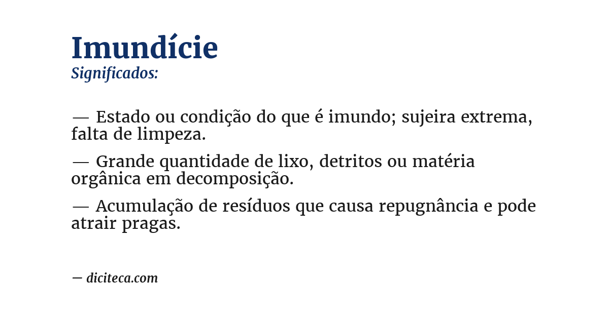 Significado de imundície