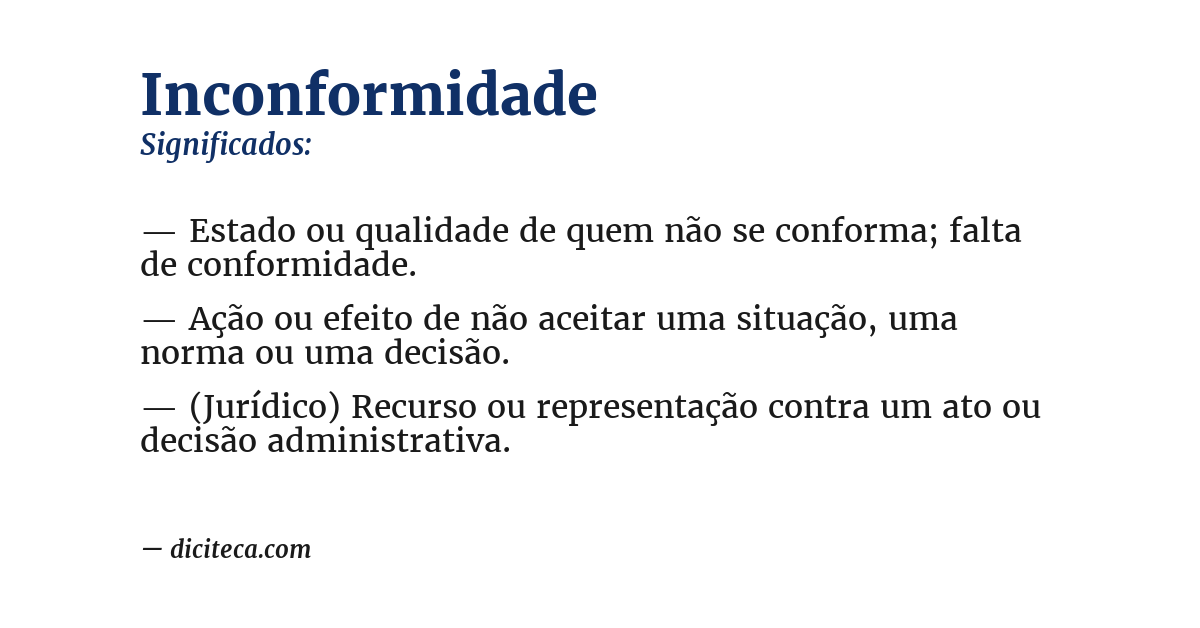 Significado de inconformidade